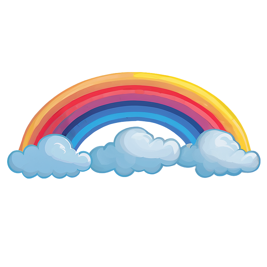 Rainbow With Clouds Digital Art Png Fog PNG Image