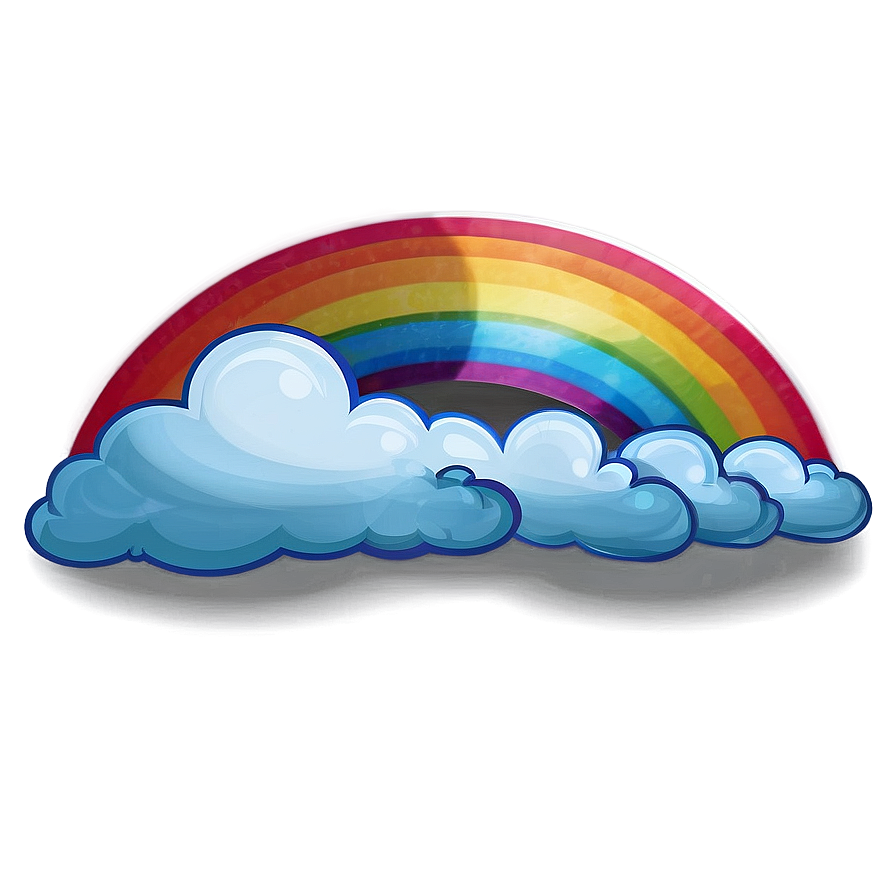 Rainbow With Clouds Drawing Png Rin59 PNG Image