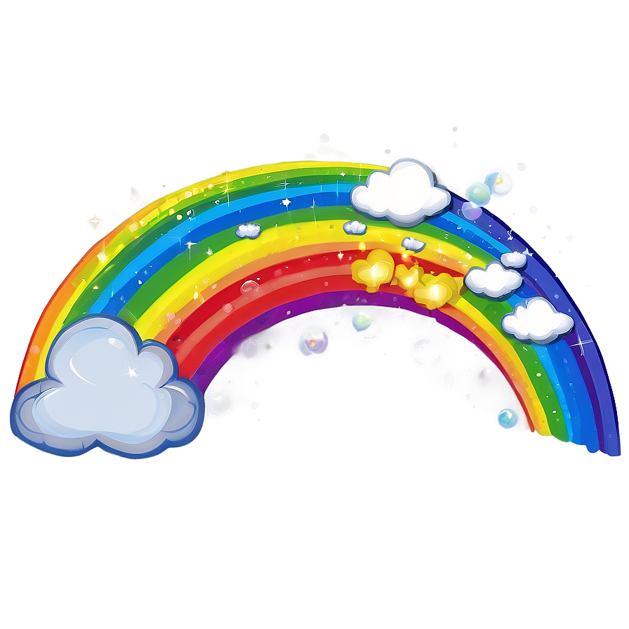 Rainbow With Clouds Fantasy Png 06282024 PNG Image