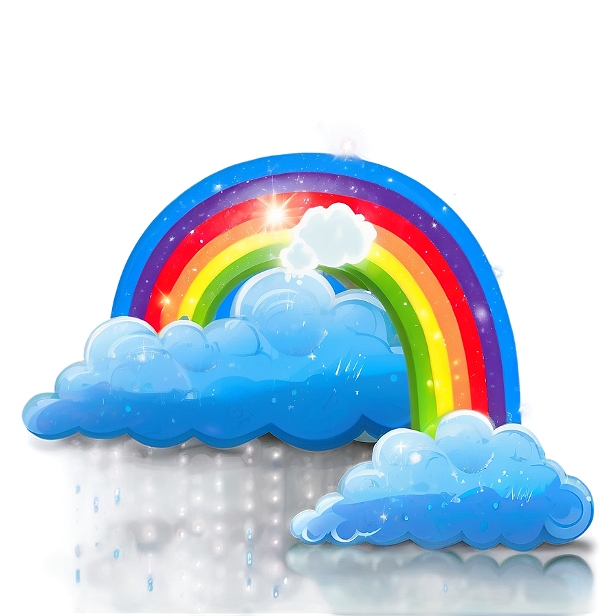 Rainbow With Clouds Fantasy Png 06282024 PNG Image