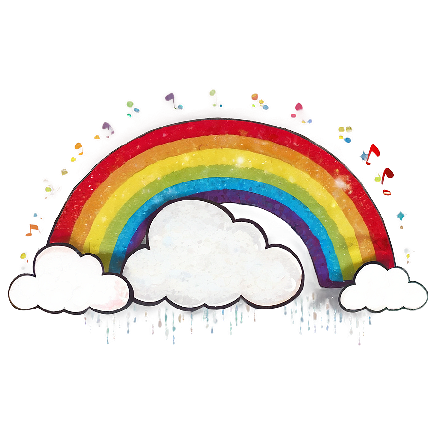 Rainbow With Clouds For Nursery Png Bje58 PNG Image