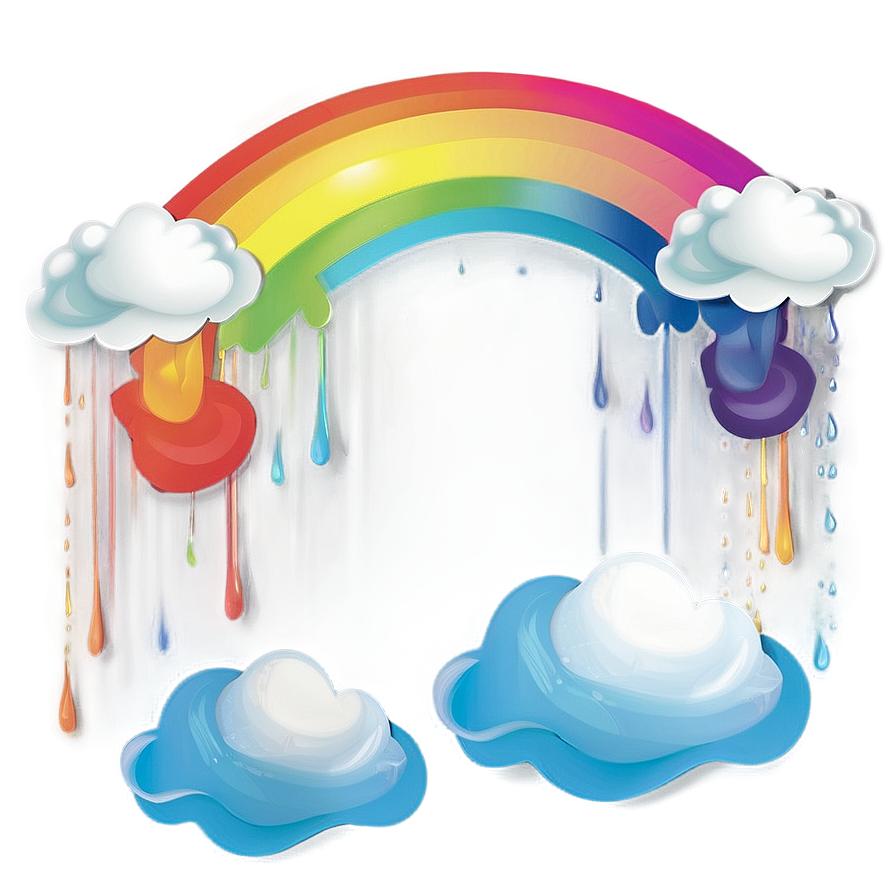 Rainbow With Clouds In Pastel Colors Png 06282024 PNG Image