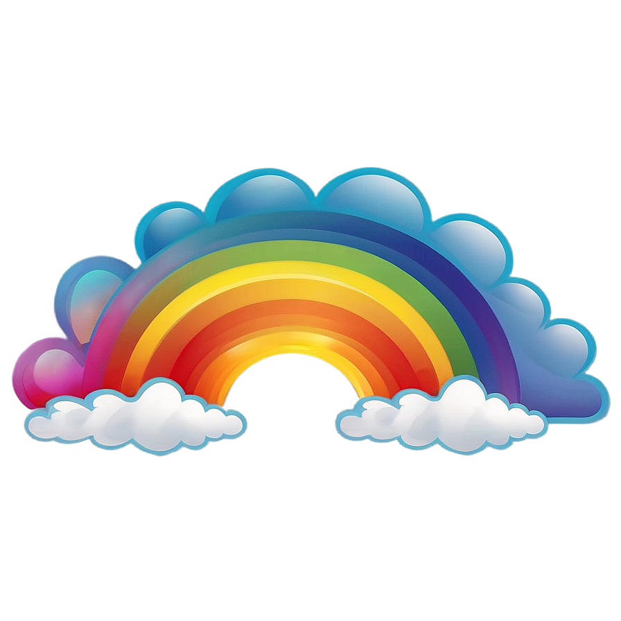 Rainbow With Clouds Magical Theme Png 06282024 PNG Image