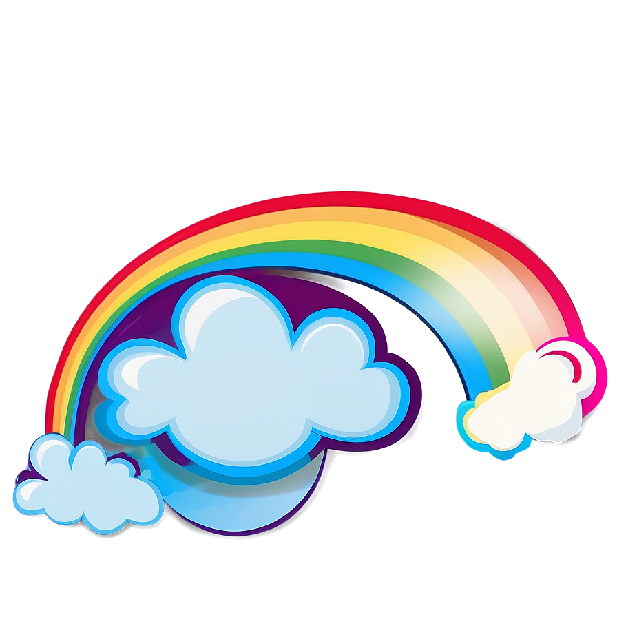 Rainbow With Clouds Sky Background Png Xke PNG Image