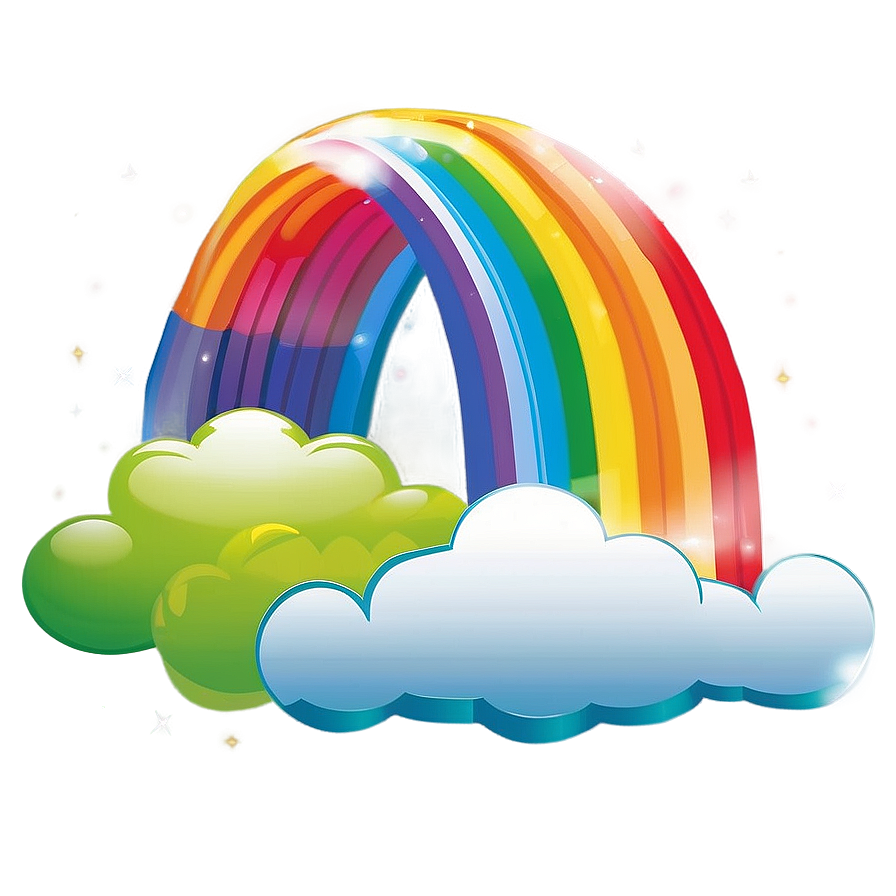 Rainbow With Clouds Vector Art Png Xic PNG Image