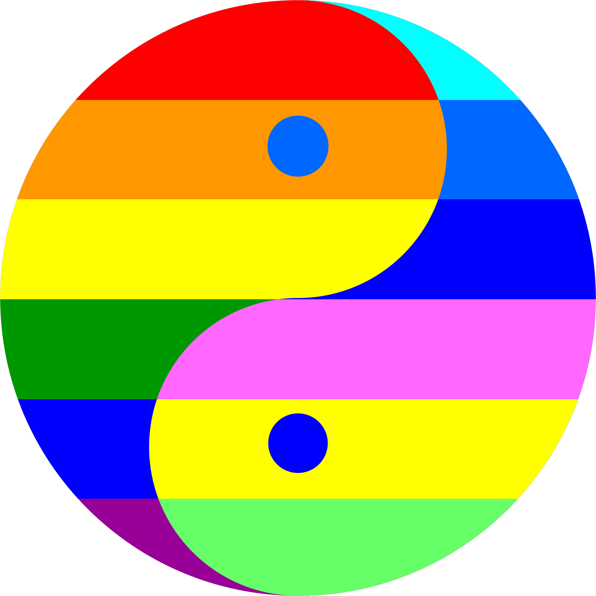 Rainbow Yin Yang Symbol PNG Image