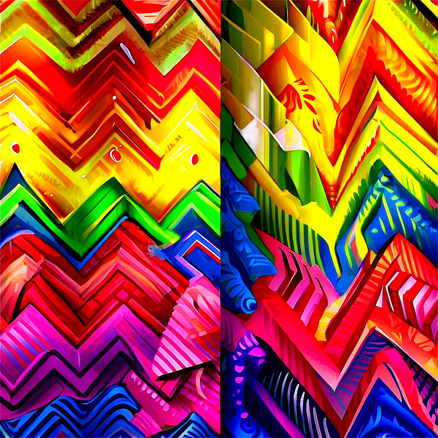 Rainbow Zigzag Pattern Png Ucj PNG Image