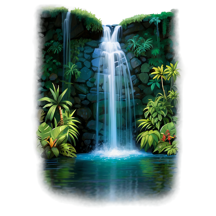 Rainforest Waterfall Png Mic PNG Image