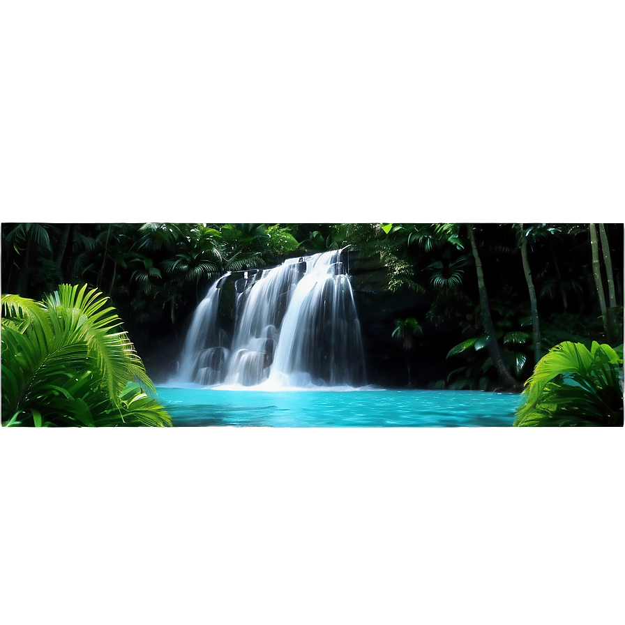 Rainforest Waterfall Pool Landscape Png 06232024 PNG Image