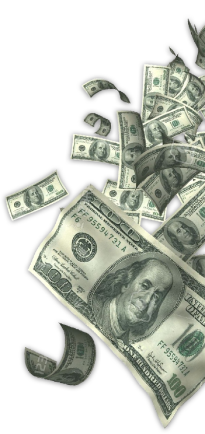 Raining Hundred Dollar Bills PNG Image