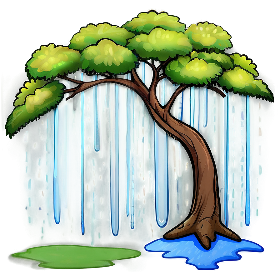 Rainy Day Big Tree Scene Png 06262024 PNG Image