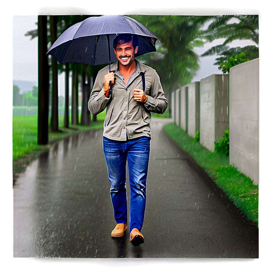 Rainy Day Walk Png 5 PNG Image