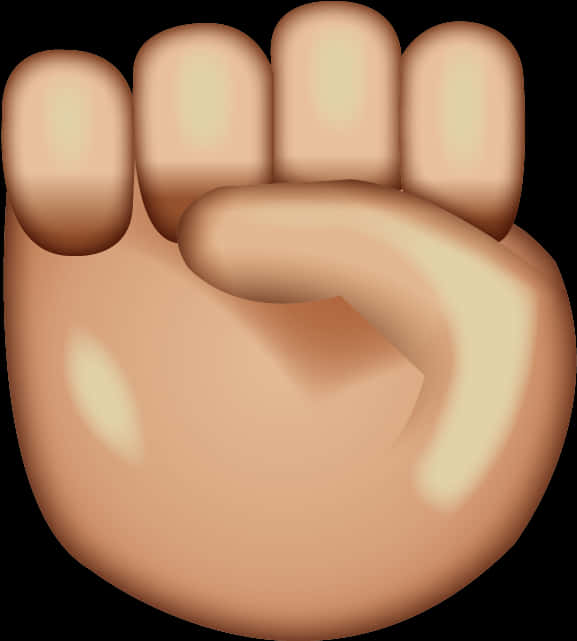 Raised Fist Emoji Illustration PNG Image