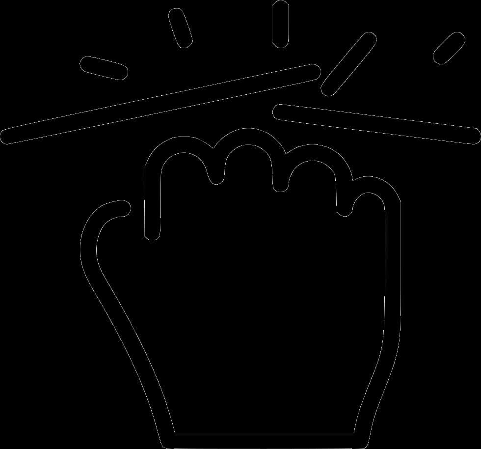 Raised Fist Outline Graphic PNG Image