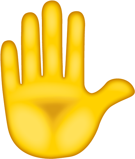 Raised Hand Emoji PNG Image