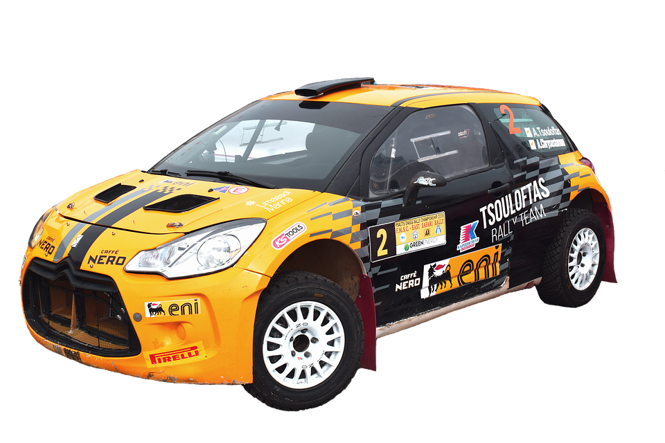 Rally Car Action Pose PNG Image