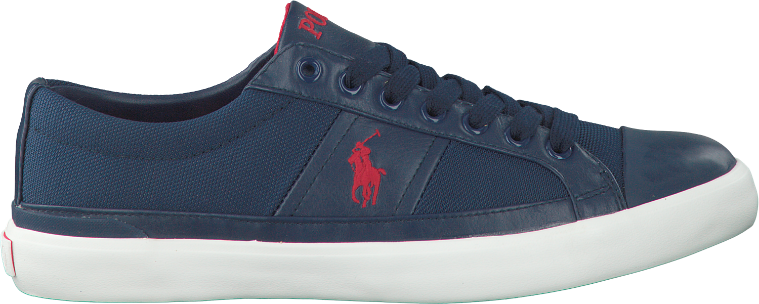 Ralph Lauren Navy Sneakerwith Red Logo PNG Image