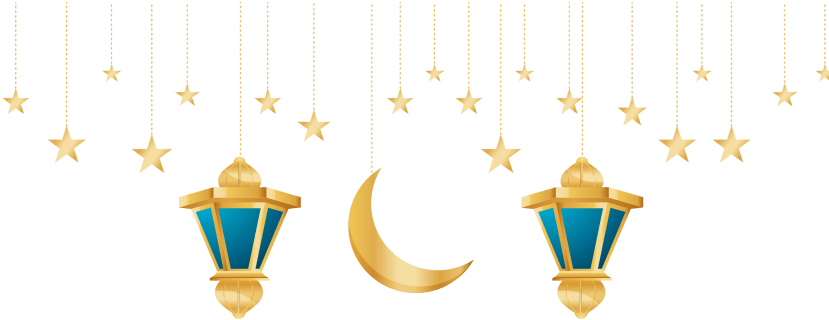 Ramadan Crescentand Stars Decoration PNG Image