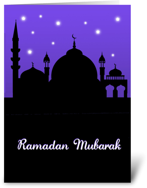 Ramadan Mubarak Mosque Silhouette PNG Image