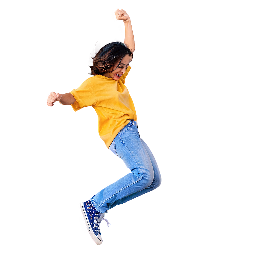 Random Person Jumping Joyfully Png Mdf PNG Image