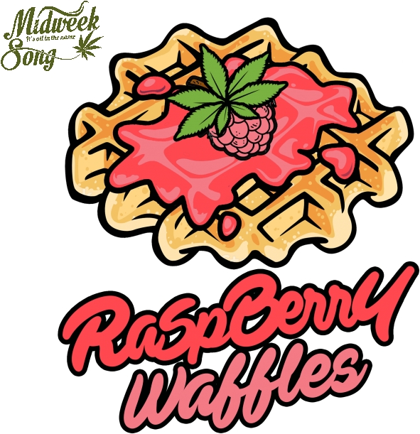 Raspberry Waffles Cannabis Leaf Graphic PNG Image