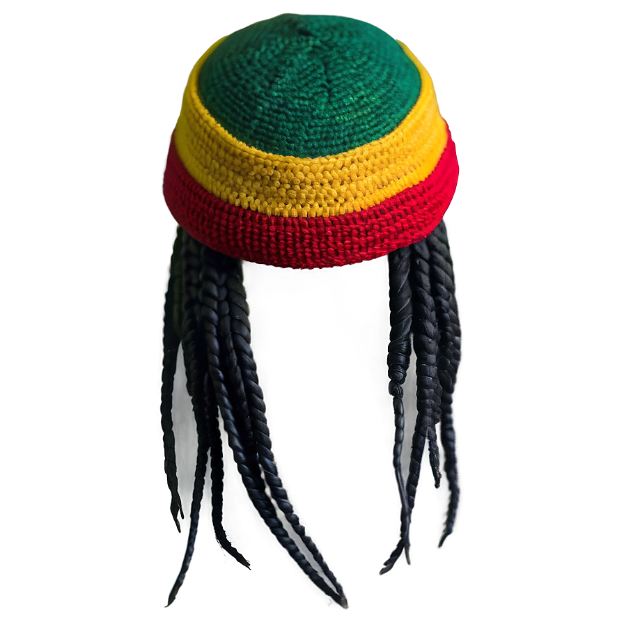 Rasta Hat With Braids Png Stp25 PNG Image