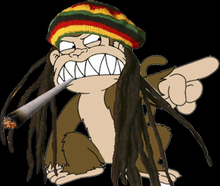 Rasta Monkey Cartoon PNG Image