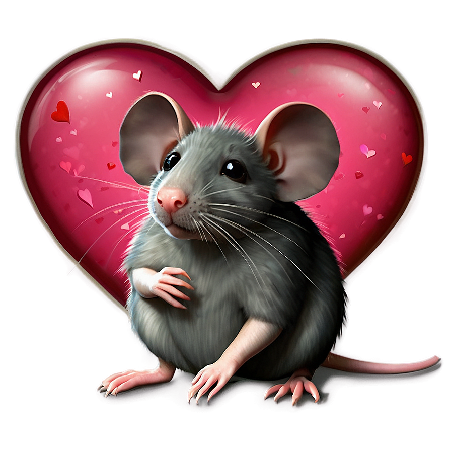 Rat In Love Heart Png Crt PNG Image