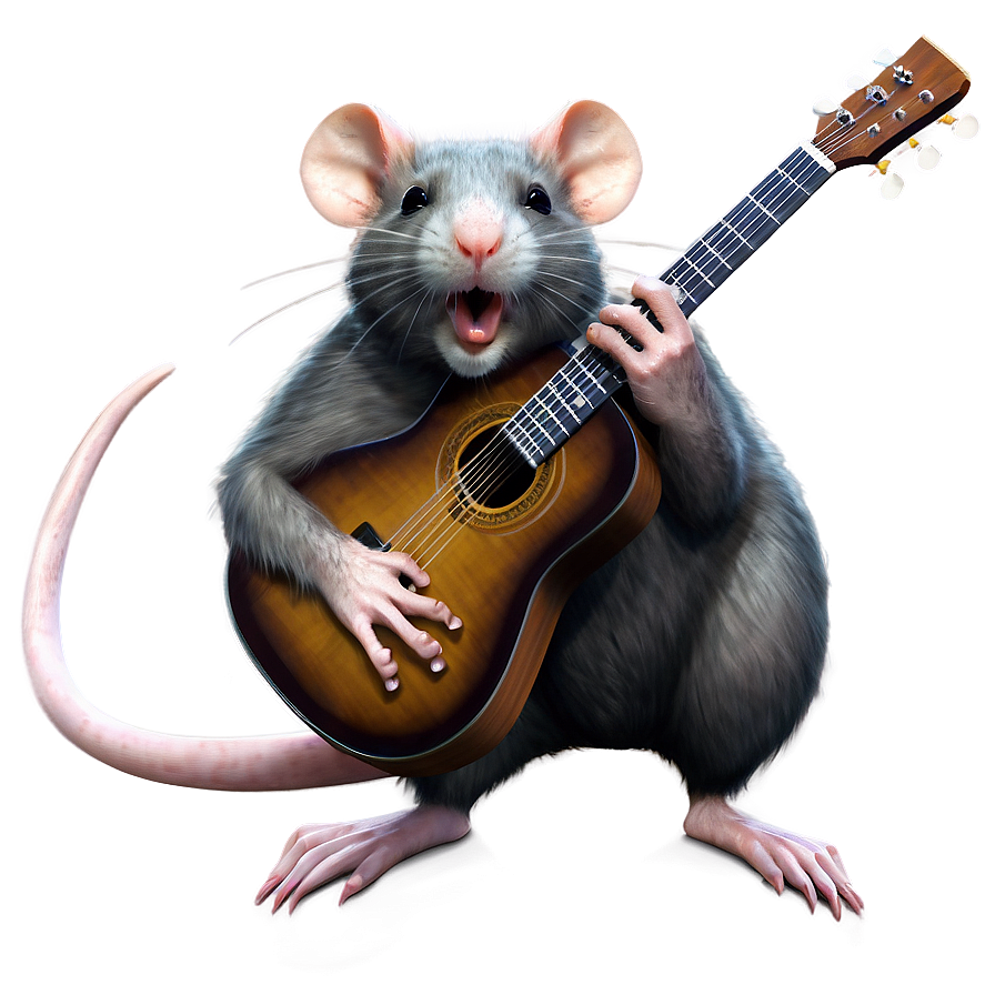 Rat Playing Guitar Png Hql PNG Image