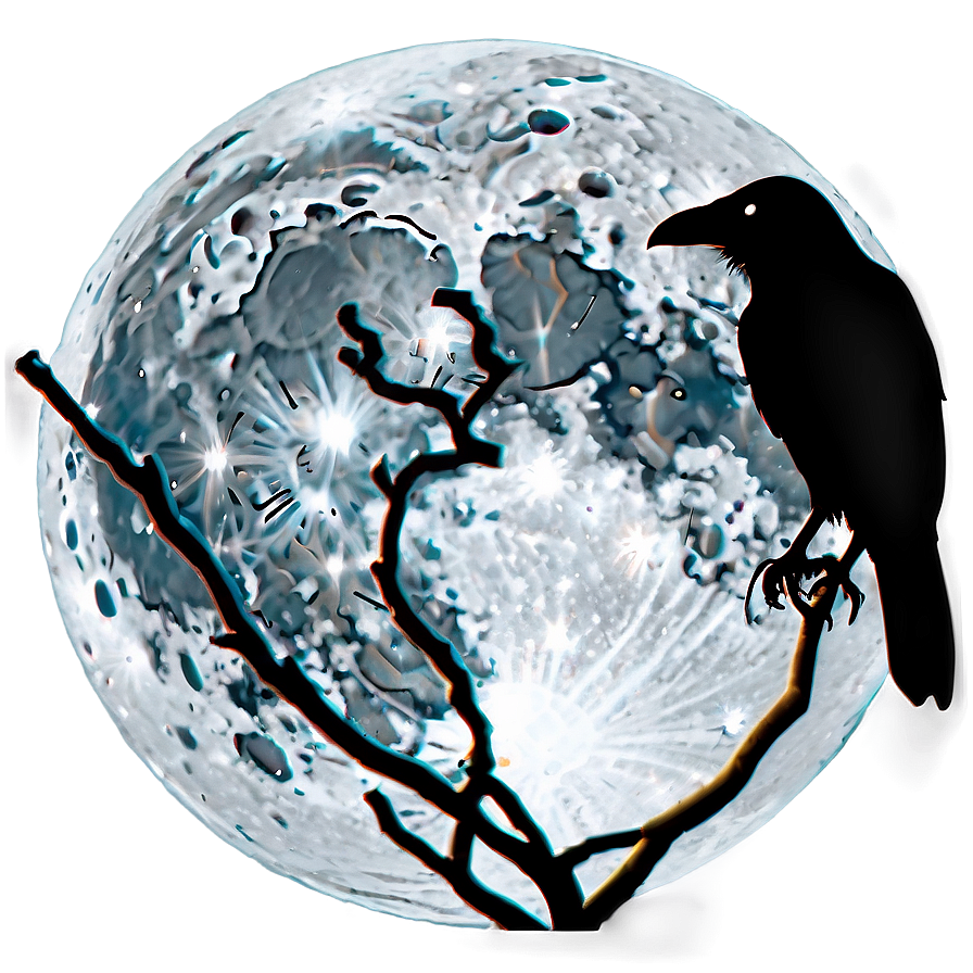 Raven And Full Moon Png 71 PNG Image