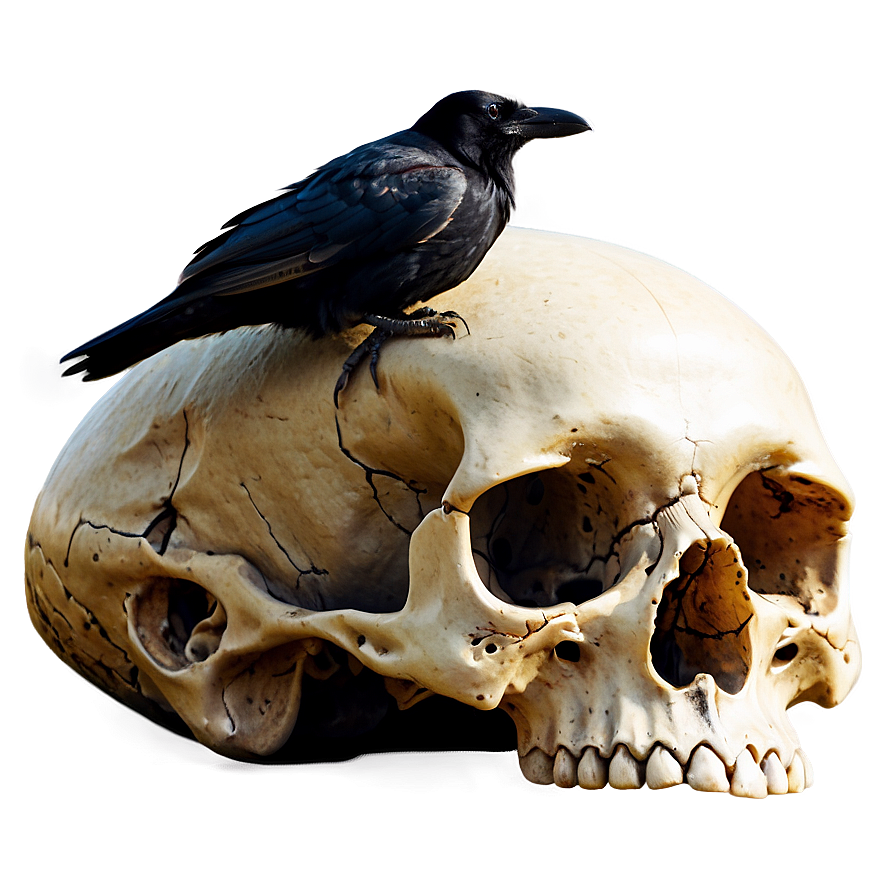 Raven Perched On Skull Png Iyd1 PNG Image