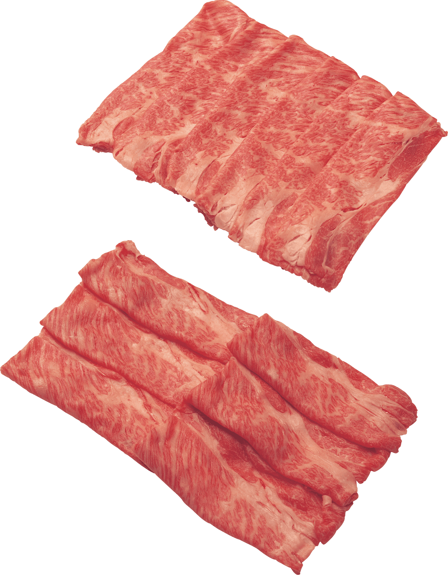 Raw Beef Slices Blue Background PNG Image