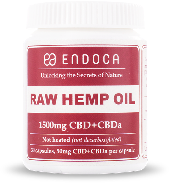 Raw Hemp Oil C B D Capsules Endoca PNG Image