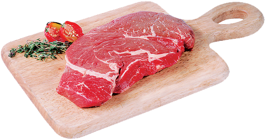 Raw Steakon Wooden Board PNG Image