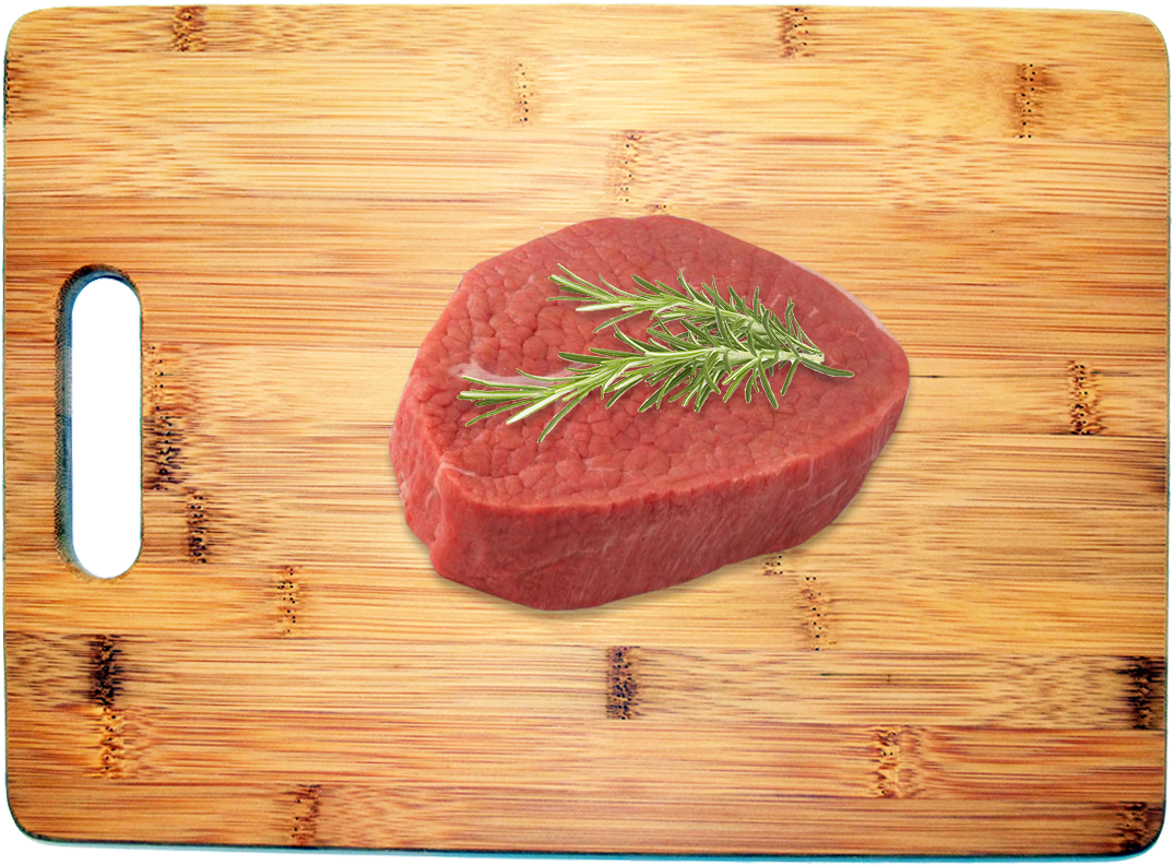 Raw Steakwith Rosemaryon Wooden Board PNG Image