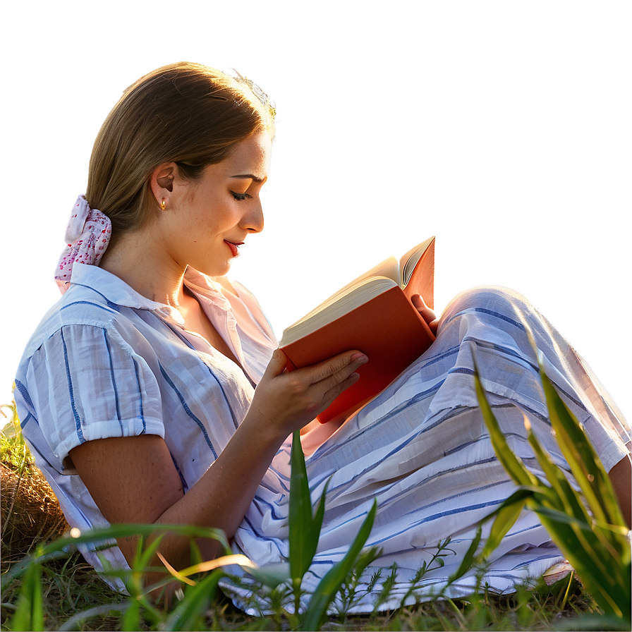 Reading Book During Sunset Png Ypg19 PNG Image