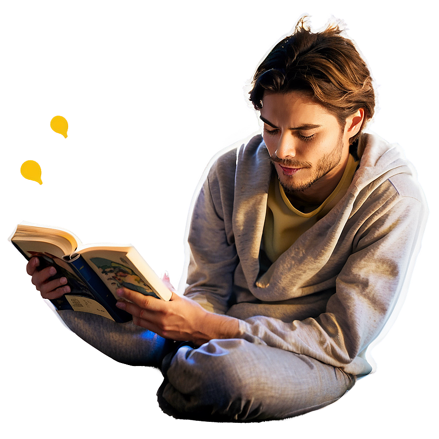 Reading Book In Bed Png Kvf PNG Image