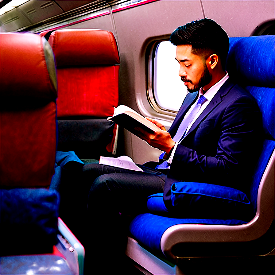 Reading Book On Train Png 17 PNG Image