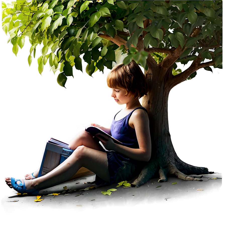 Reading Book Under Tree Png 27 PNG Image