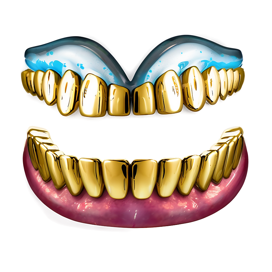 Real Gold Fronts Grillz Png 74 PNG Image