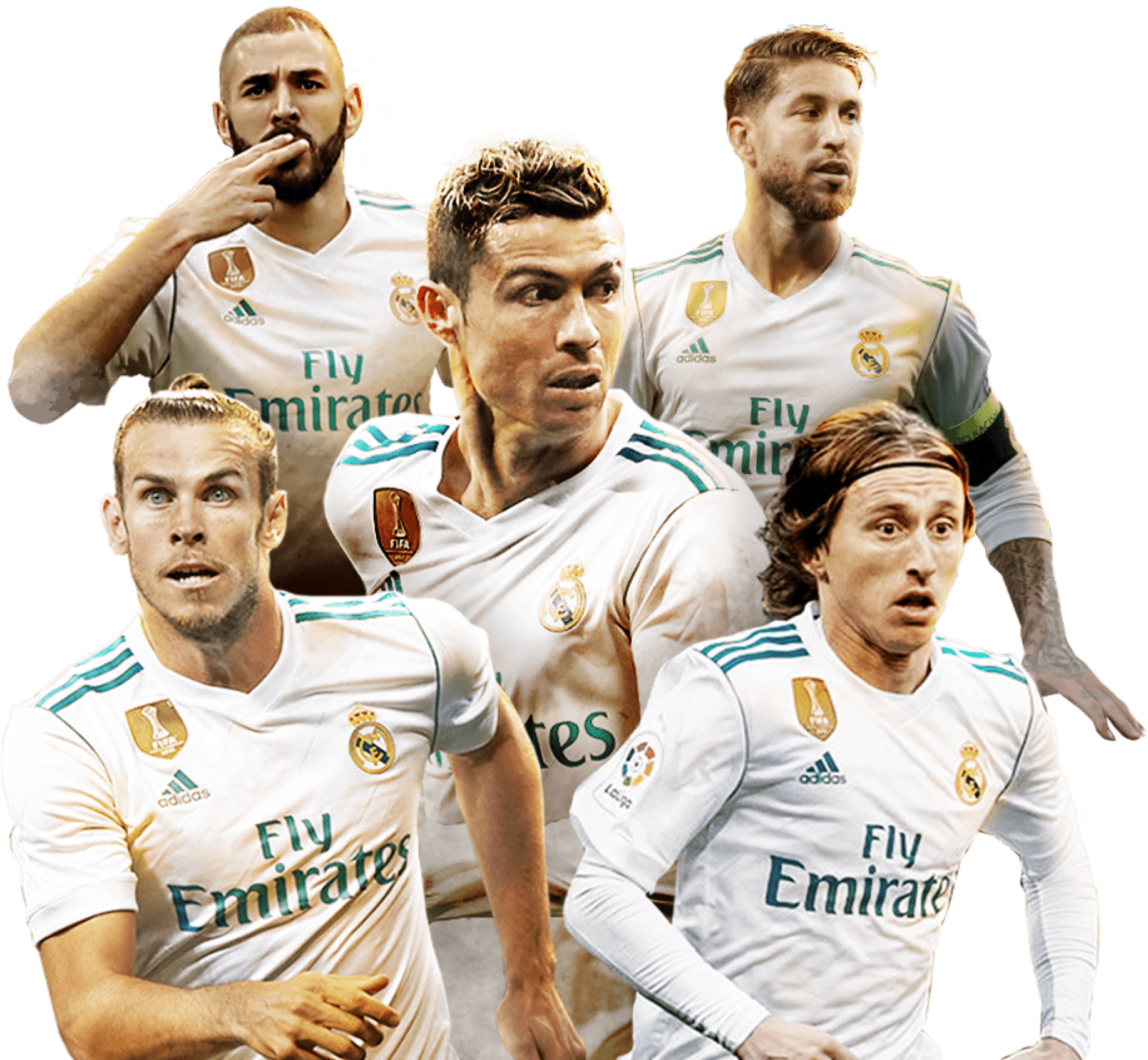 Real Madrid Players Collage PNG Image