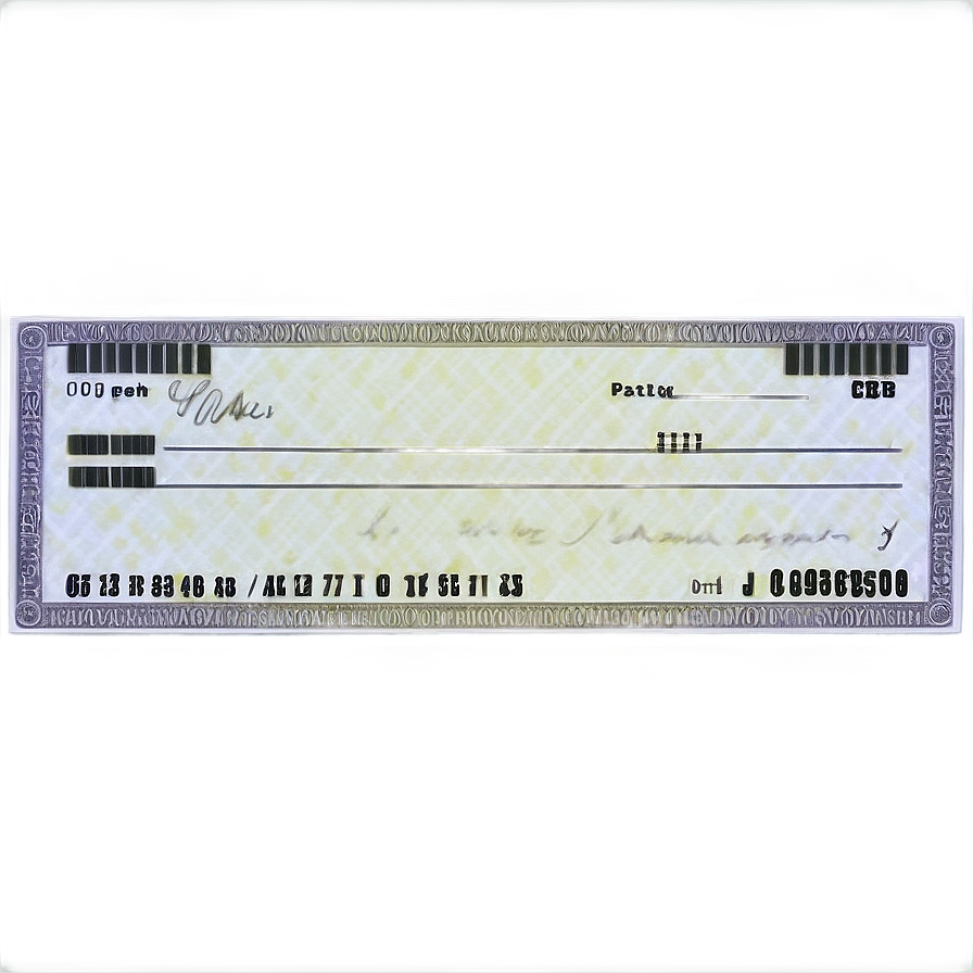 Realistic Bank Check Mockup Png 2 PNG Image