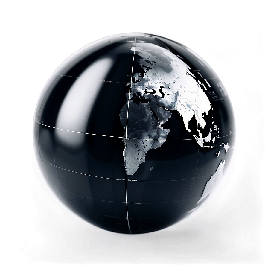 Realistic Black And White Globe Png Swd43 PNG Image