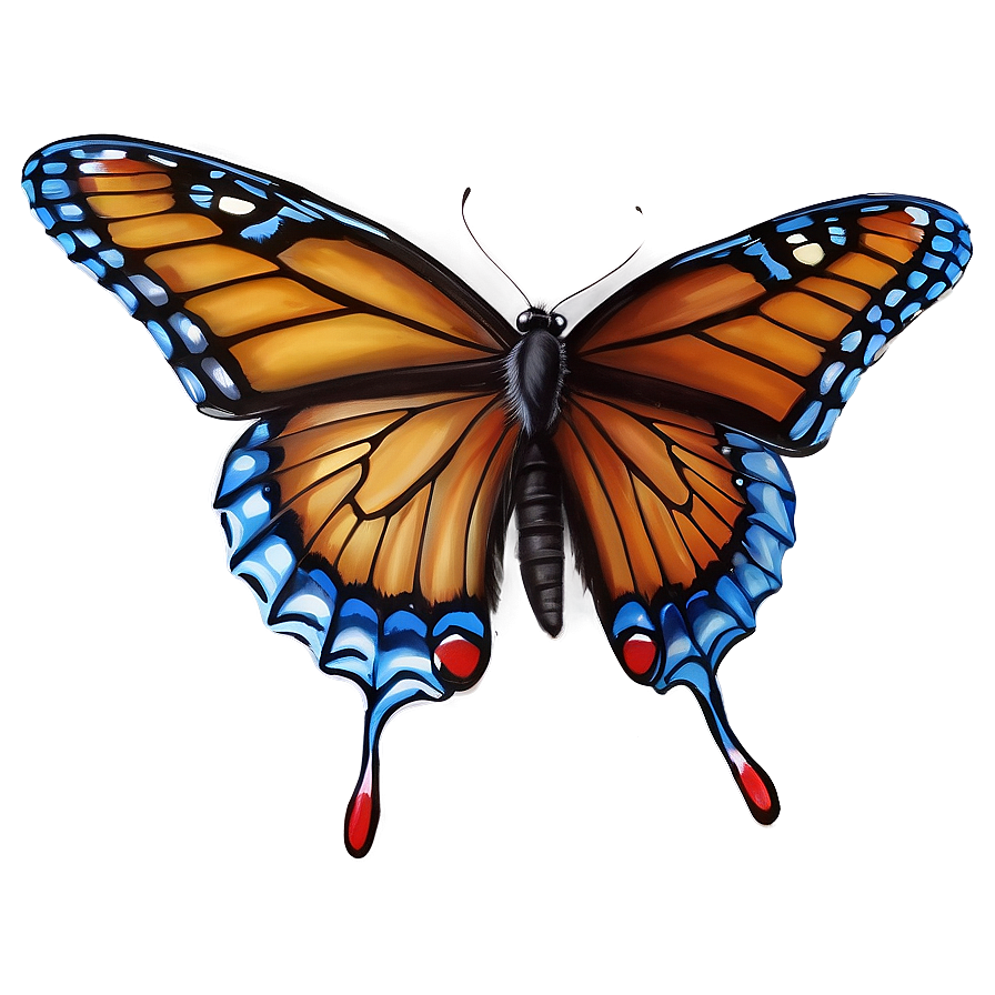 Realistic Butterfly Drawing Png Mvs54 PNG Image