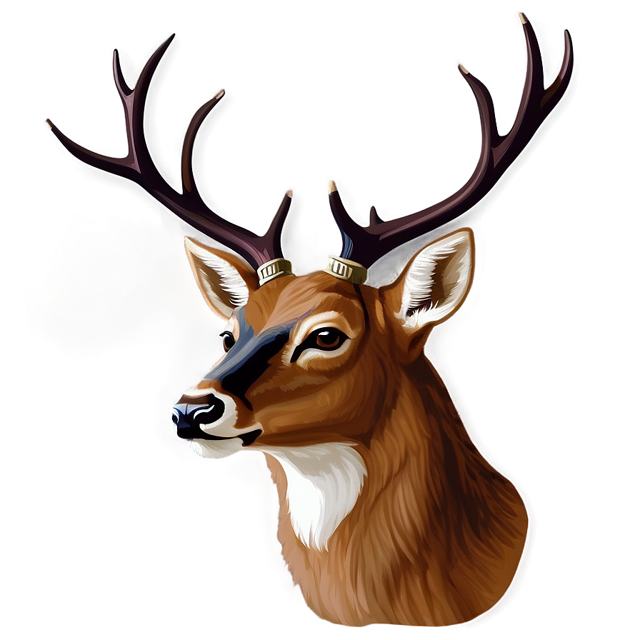 Realistic Deer Head Portrait Png Mte PNG Image