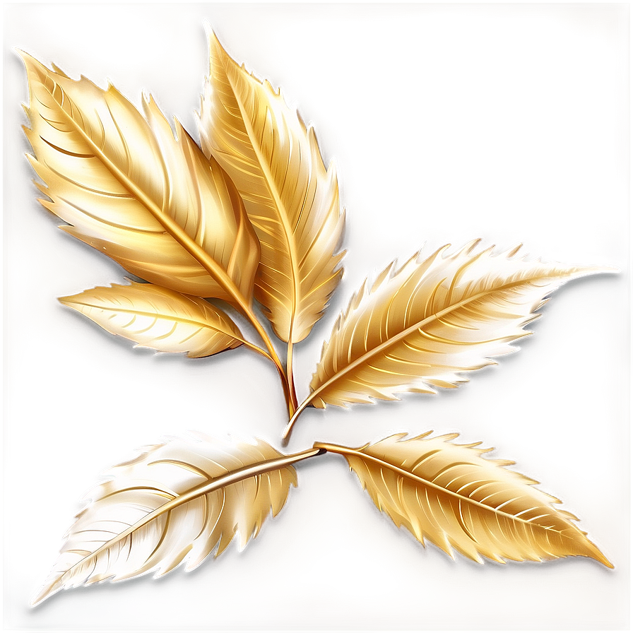 Realistic Gold Leaves Png Jin PNG Image