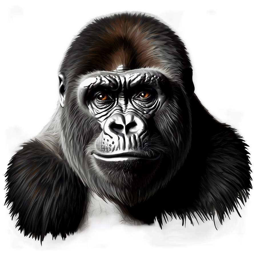 Realistic Gorilla Portrait Png 05212024 PNG Image