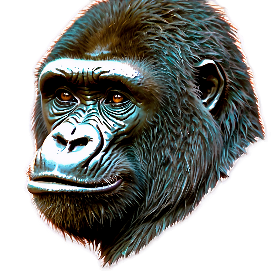 Realistic Gorilla Portrait Png 05212024 PNG Image