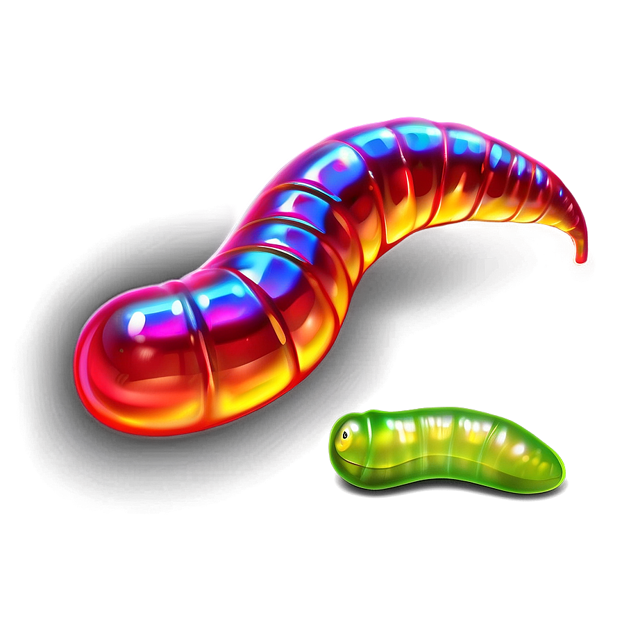 Realistic Gummy Worm Illustration Png 06132024 PNG Image