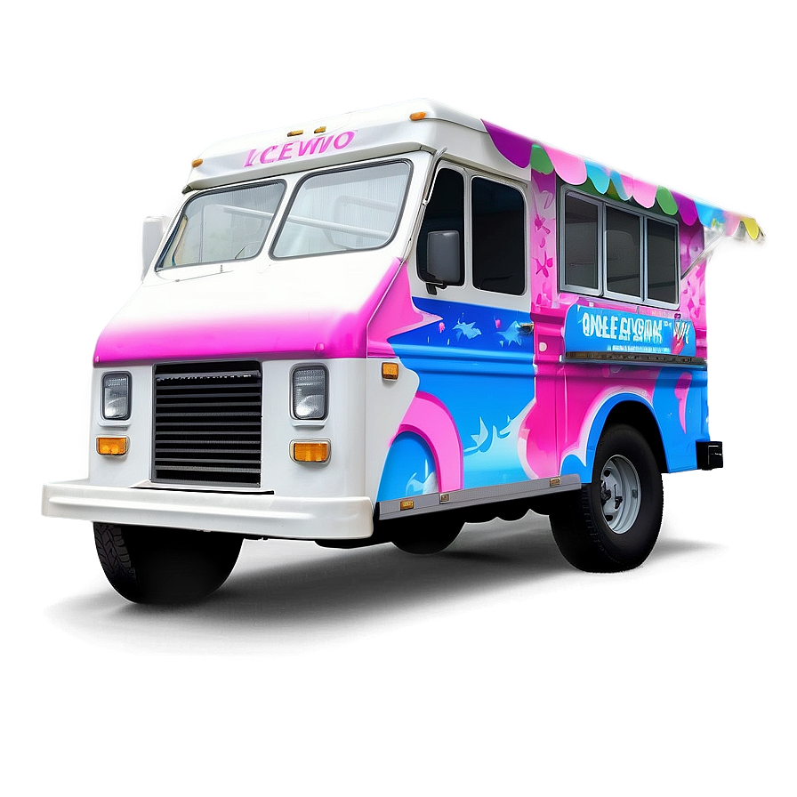 Realistic Ice Cream Truck Graphic Png 32 PNG Image